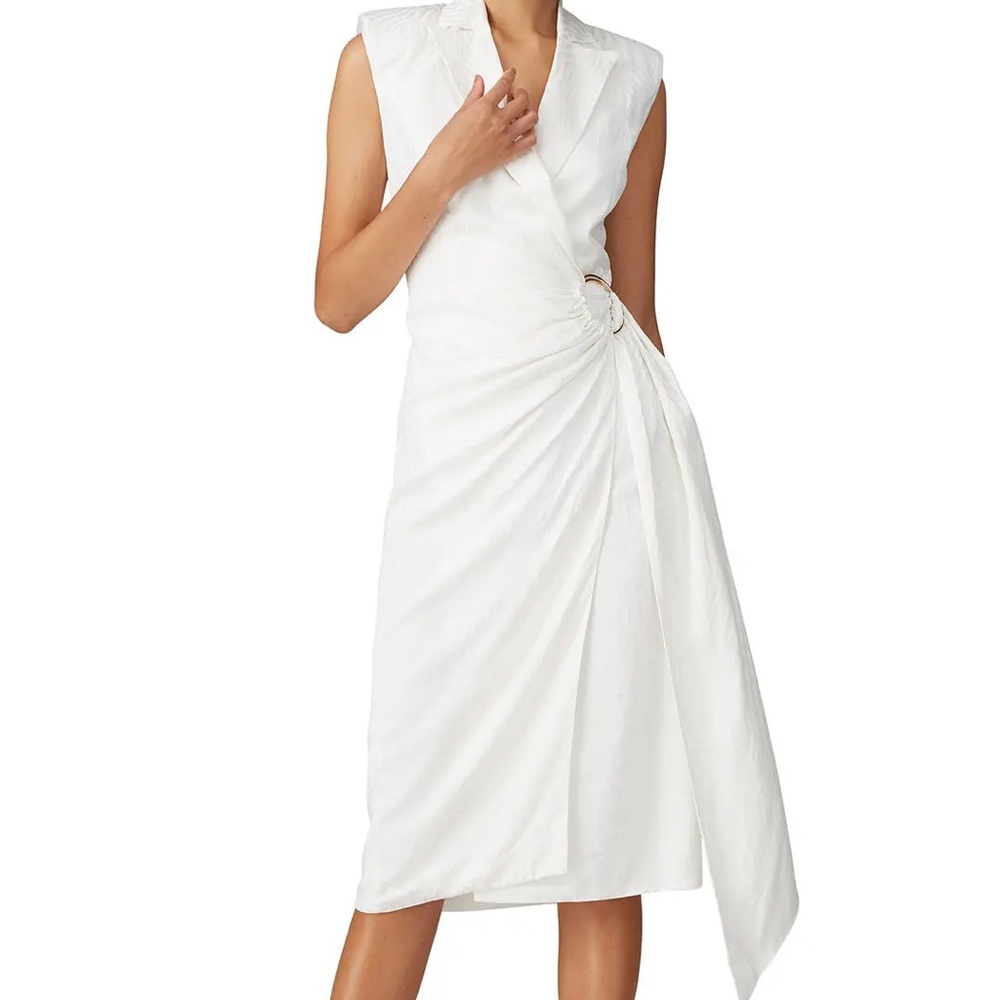 New with Tags Jay Godfrey Gino Ivory Wrap Midi Dress Women’s size 6